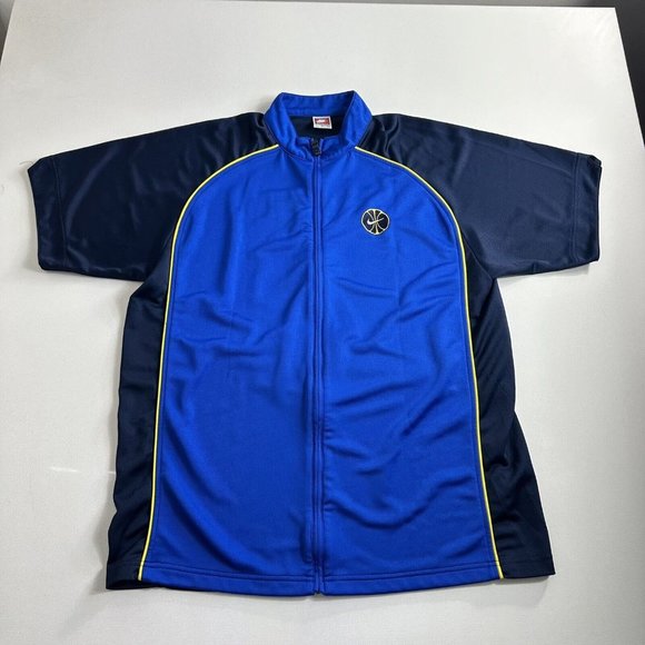 Vintage 90s Nike Basketball Warm Up‎ Track Jacket Blue Mens Size Large Full Zip - Picture 1 of 13